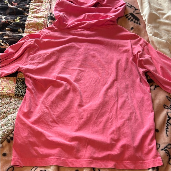 Pink Hooded Long Sleeve Pocket Tee with Dog Logo - Picture 6 of 6